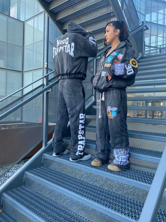 Official Black "trapstar" baggy trackset